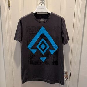 Express Men's Short Sleeve Graphic Crew T-Shirt Gray Blue Medium